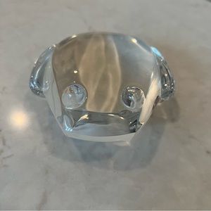 Val St Lambert Large Frog Crystal Glass Figurine Paperweight